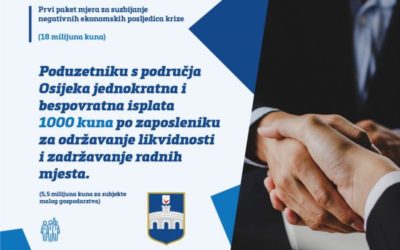 Krenule isplate pomoći i potpore osječkim malim gospodarstvima