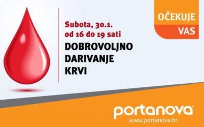 Gradsko društvo Crvenog križa Osijek organizira akciju darivanja krvi u Portanovi