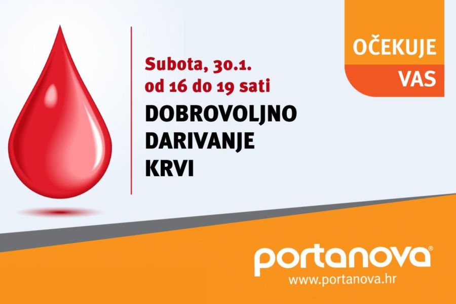 Gradsko društvo Crvenog križa Osijek organizira akciju darivanja krvi u Portanovi