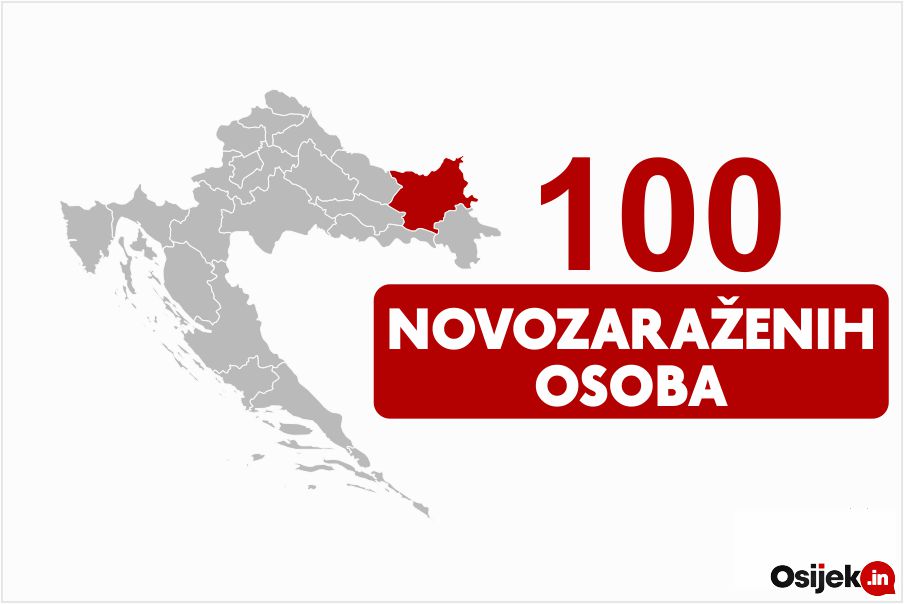 100 novozaraženih osoba u našoj županiji